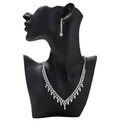 Festive jewellery set rhinestone necklace and earrings