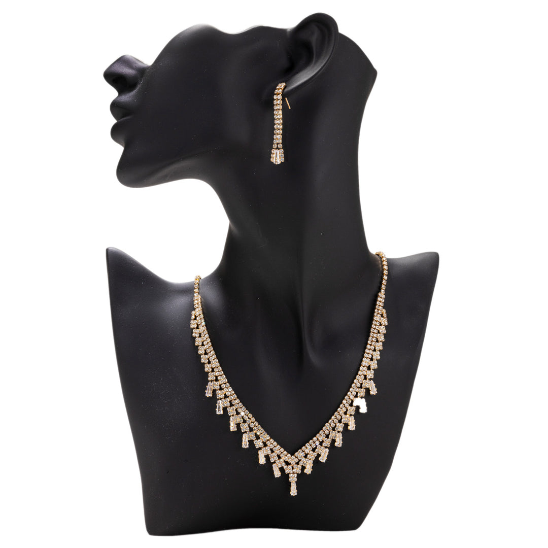 Festsmycken Set Rhinestone Halsband och örhängen