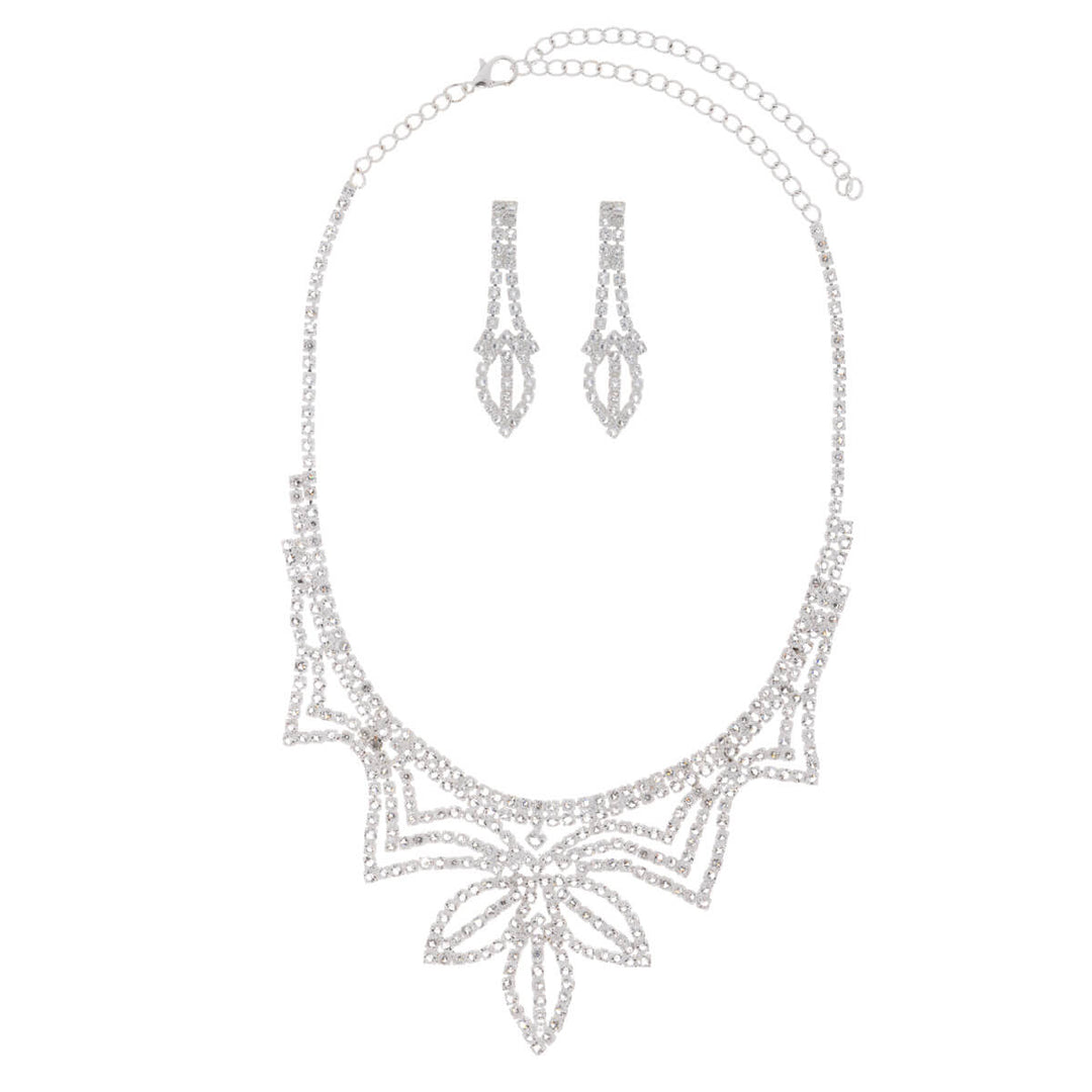 Glassstone festive necklace + earrings