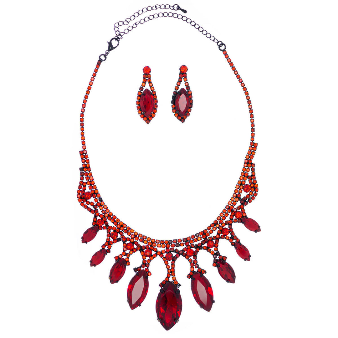 Glassstone festive necklace + earrings