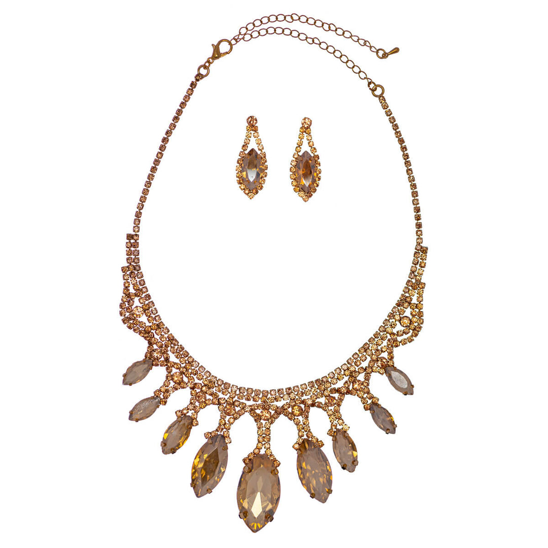 Glassstone festive necklace + earrings