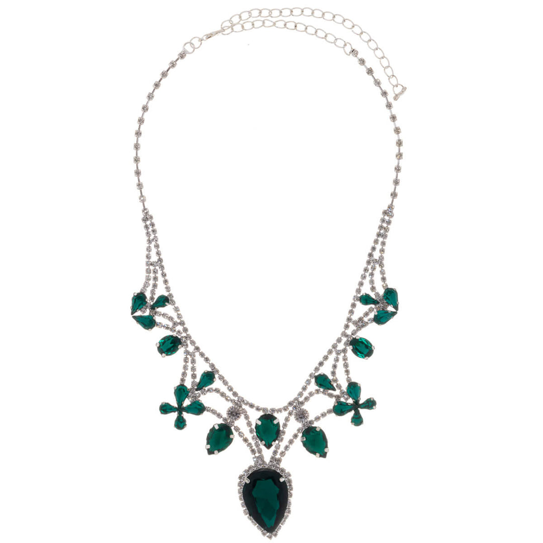 Glass stone festive necklace