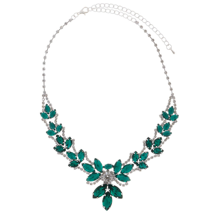 Glass stone festive necklace