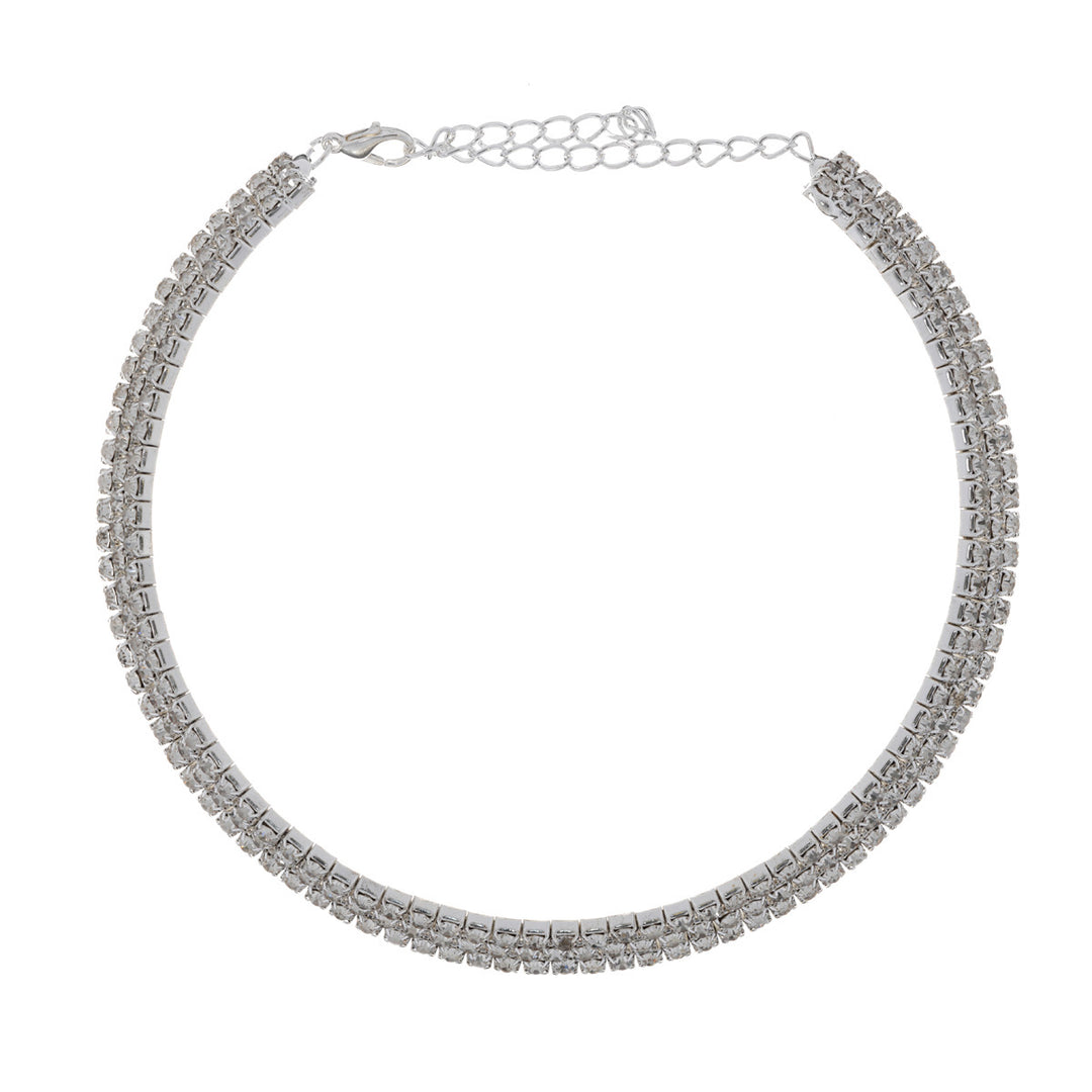 Rhinestone necklace, earrings, bracelet and ring