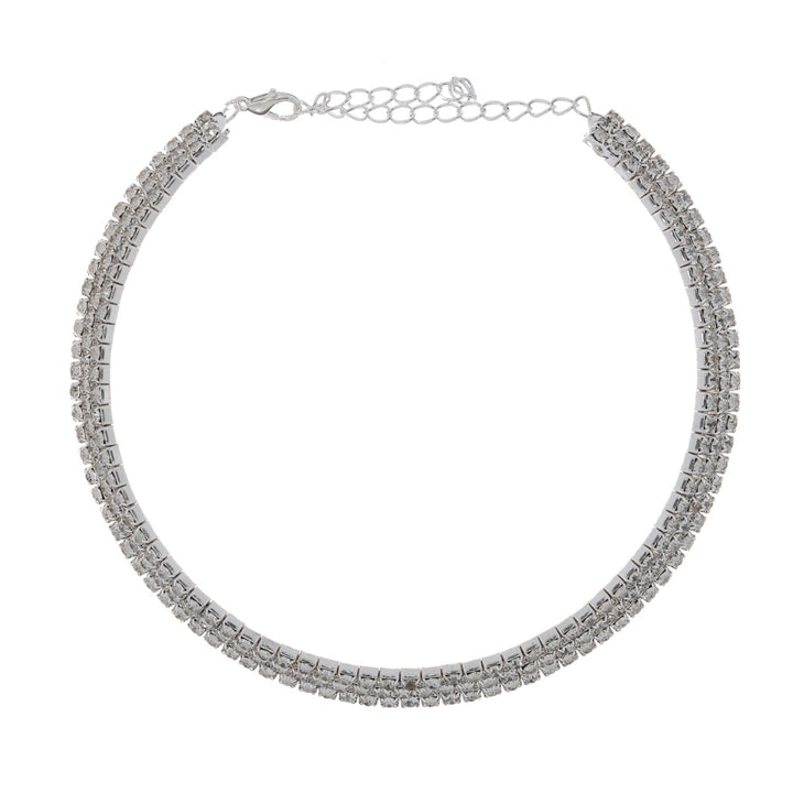 Rhinestone necklace, earrings, bracelet and ring