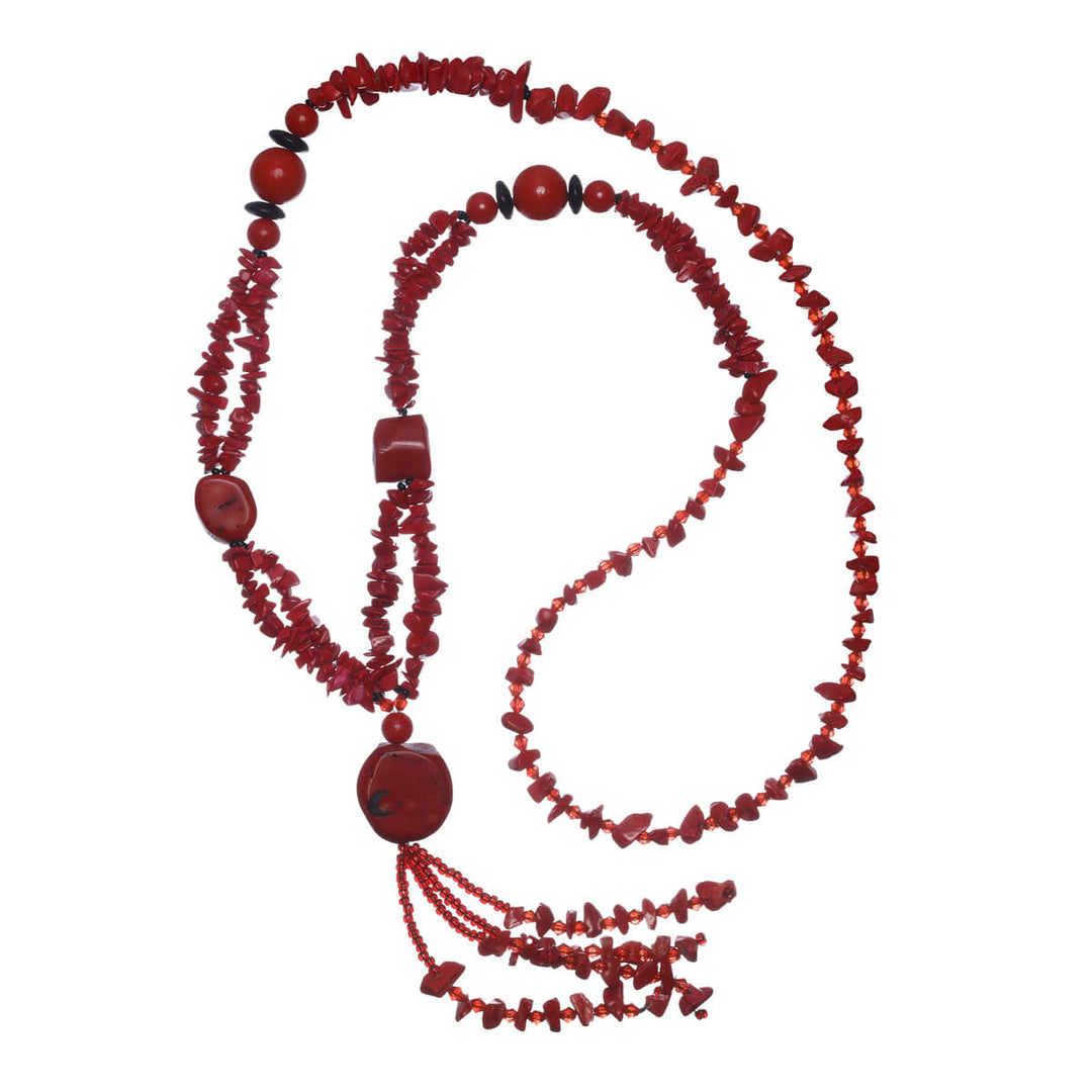 Long Stone Bead -halsband 80 cm