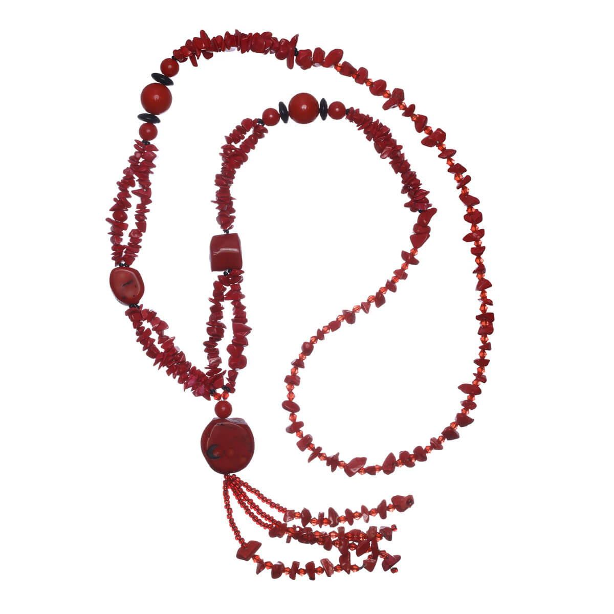 Long stone bead necklace 80cm