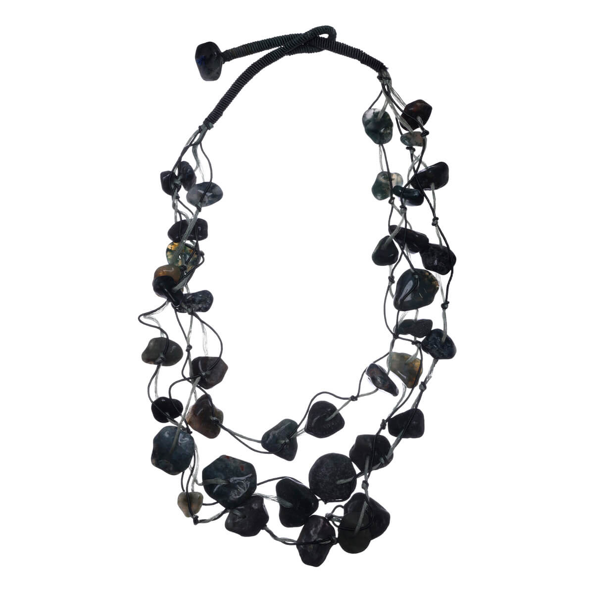 Multi-row stone necklace 58cm-70cm