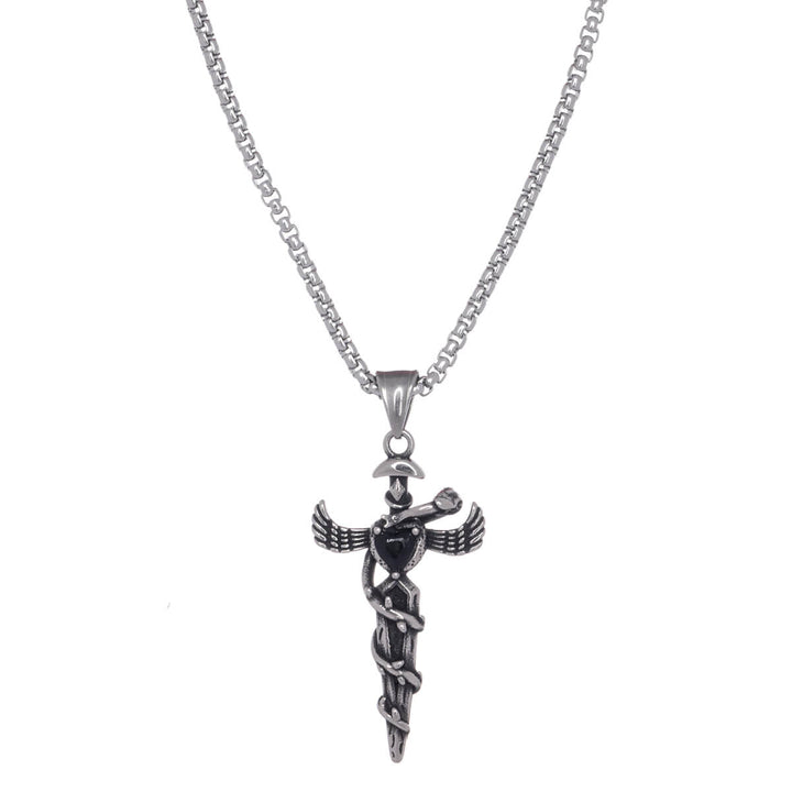 Dagger pendant steel necklace (steel 316L)