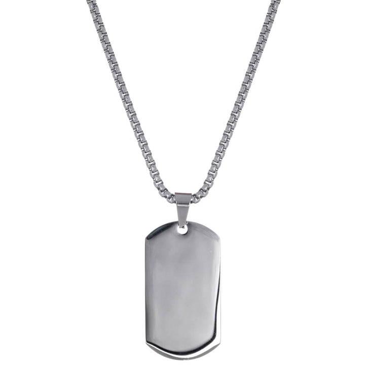 Tile pendant steel necklace (steel 316L)