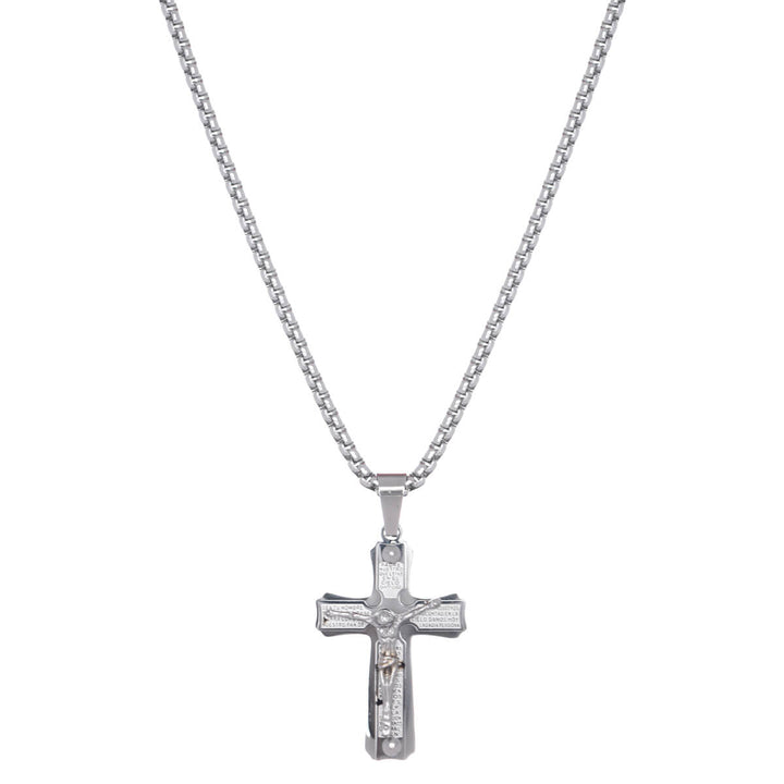 Inri cross pendant steel necklace 60cm (steel 316L)