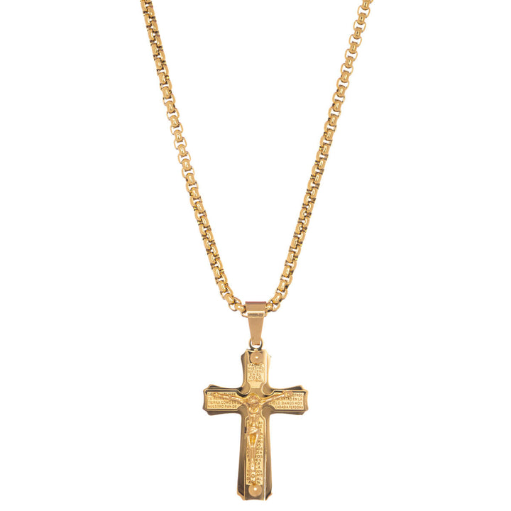 Inri cross pendant steel necklace 60cm (steel 316L)