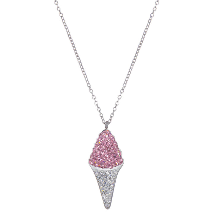 Sparkling ice cream pendant necklace 40cm (steel 316L)