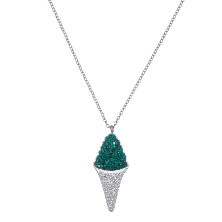 Sparkling ice cream pendant necklace 40cm (steel 316L)