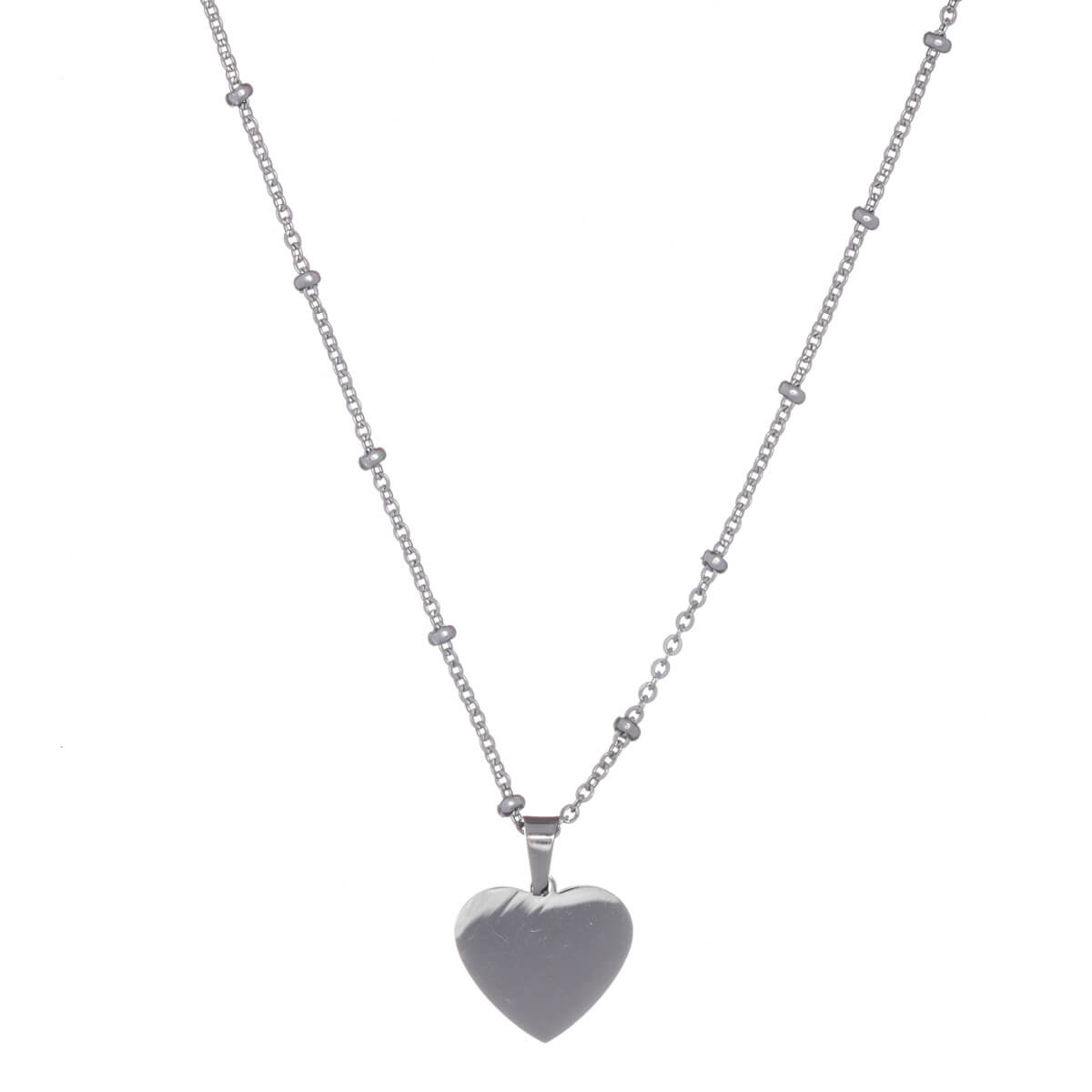 Heart pendant necklace 43cm (steel 316L)