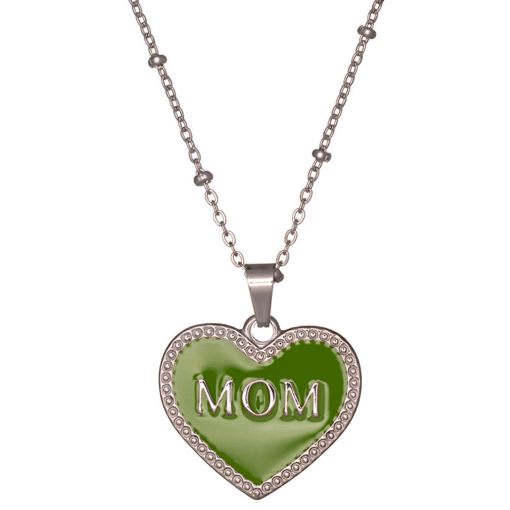 Mother of Heart pendant steel necklace 42cm (Steel 316L)