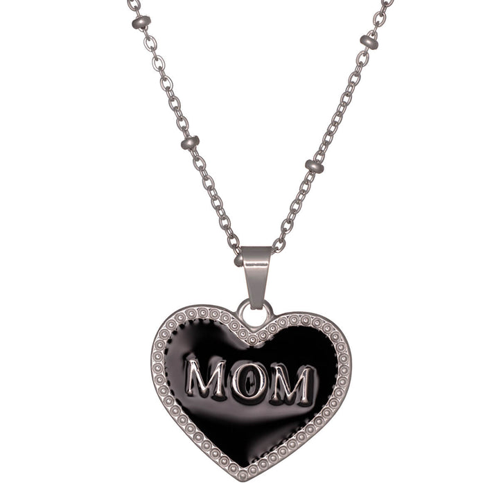 Mother of Heart pendant steel necklace 42cm (Steel 316L)