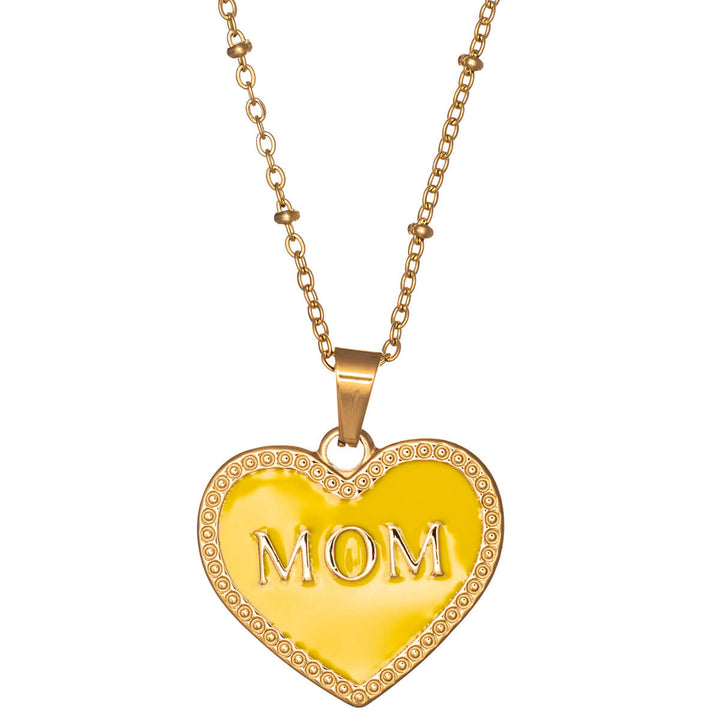 Mother of Heart pendant steel necklace 42cm (18k Steel 316L)