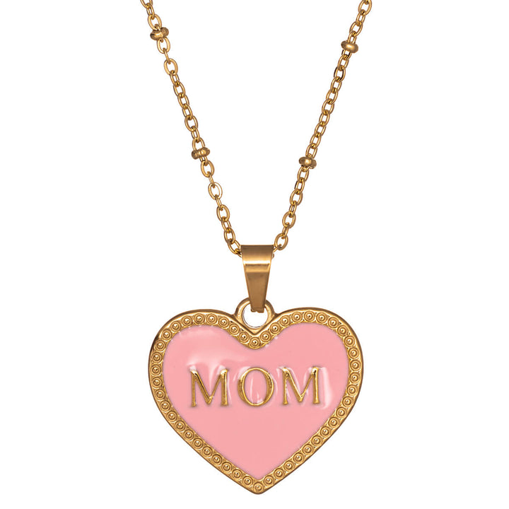 Mother of Heart pendant steel necklace 42cm (18k Steel 316L)