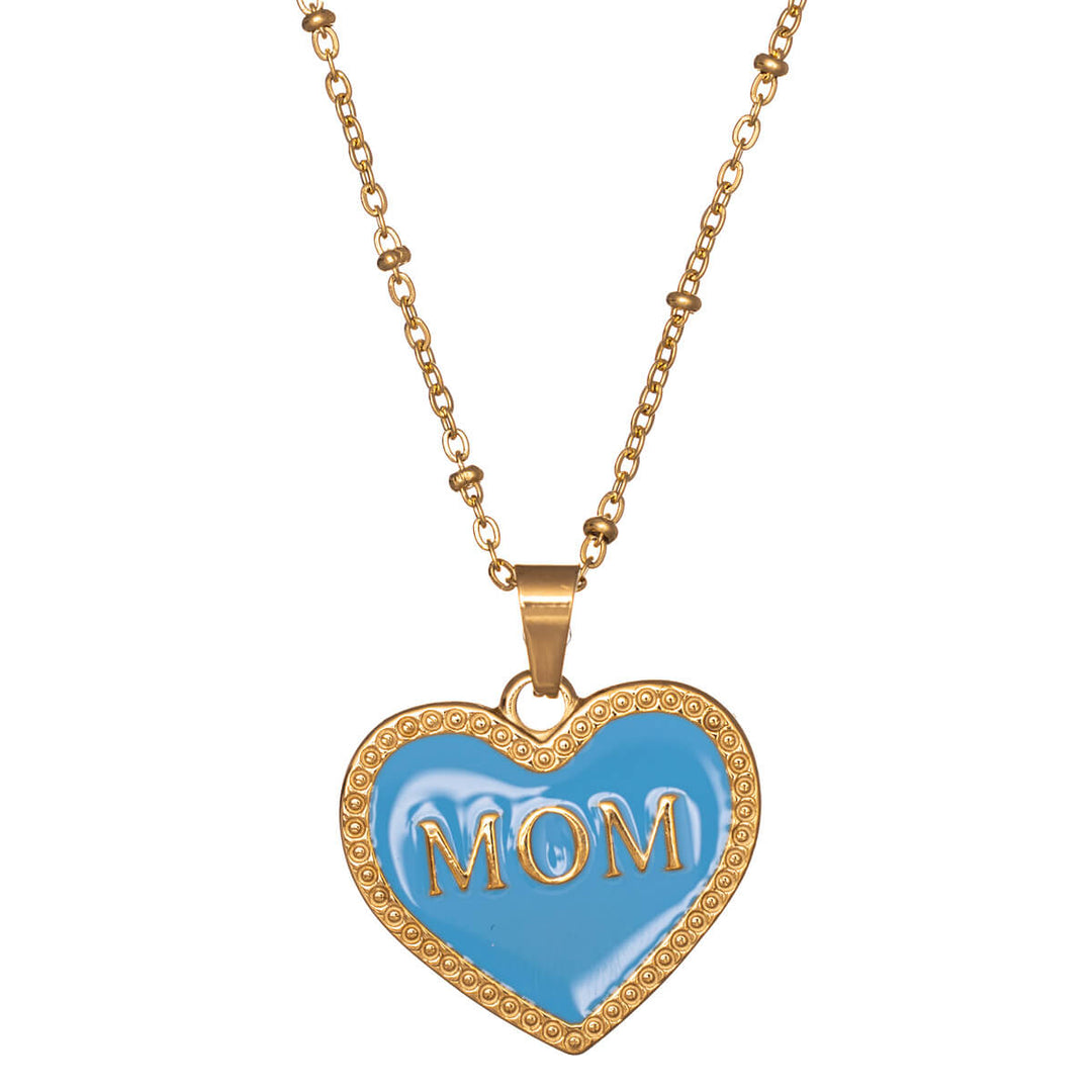 Mother of Heart pendant steel necklace 42cm (18k Steel 316L)