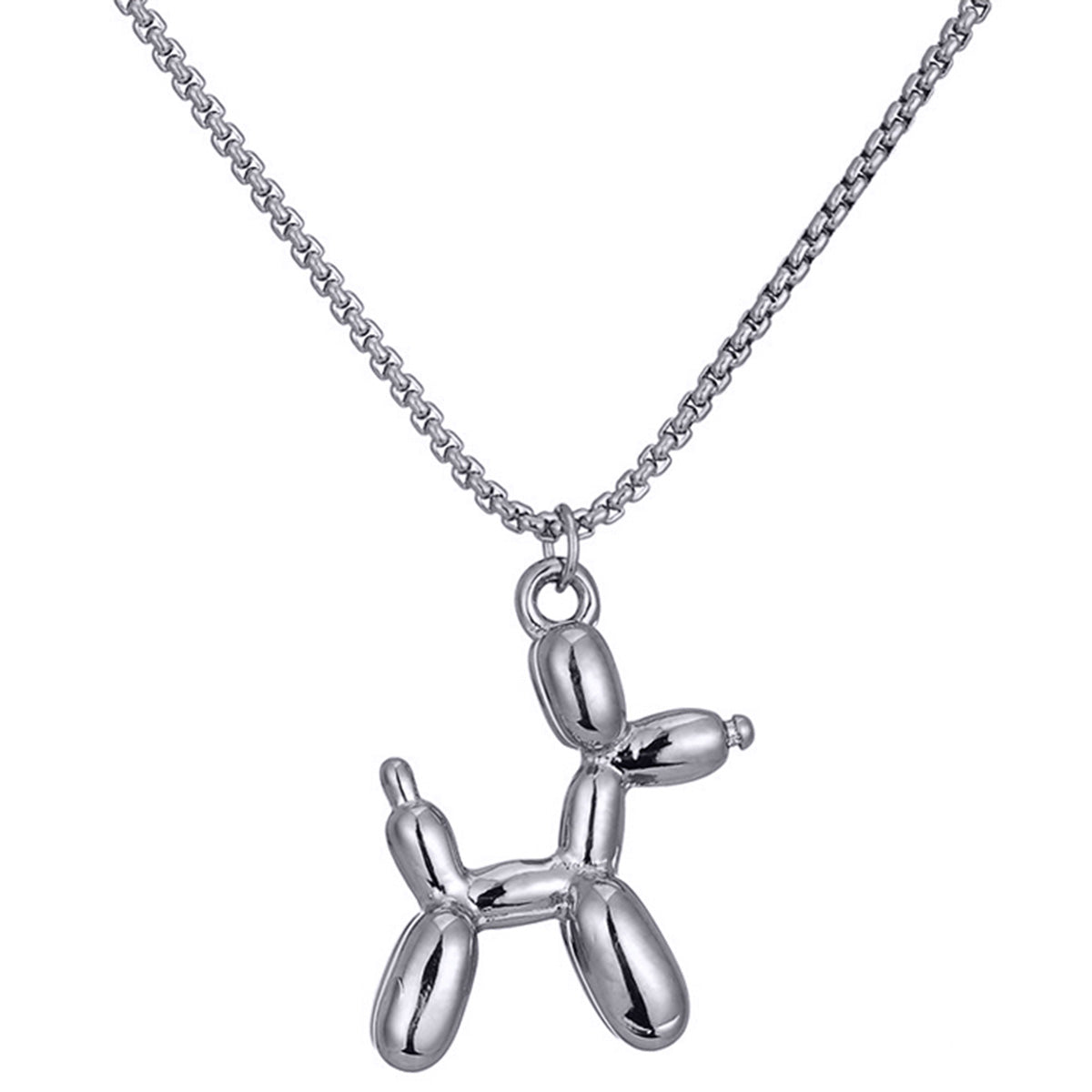 Poodle dog pendant necklace 40cm +5cm (Steel 316L)