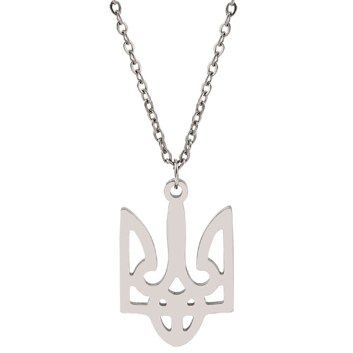 Ukrainian Tryzub pendant necklace 41cm +5cm (Steel 316L)