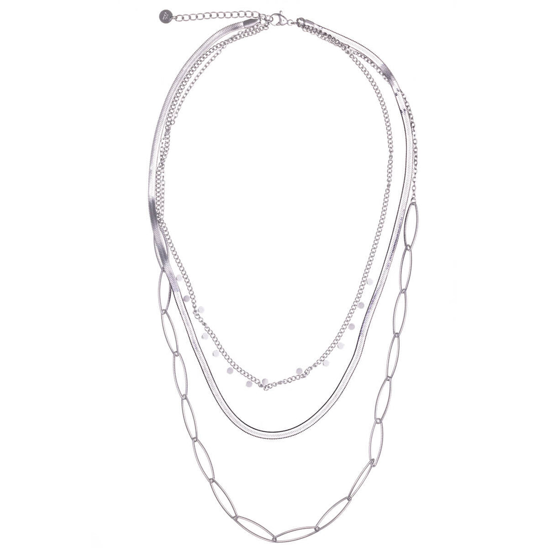 Three-row necklace necklace 39cm-53cm (Steel 316L)