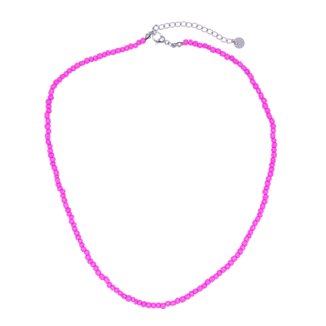 Thin neck beads necklace 40cm +5cm (Steel 316L)