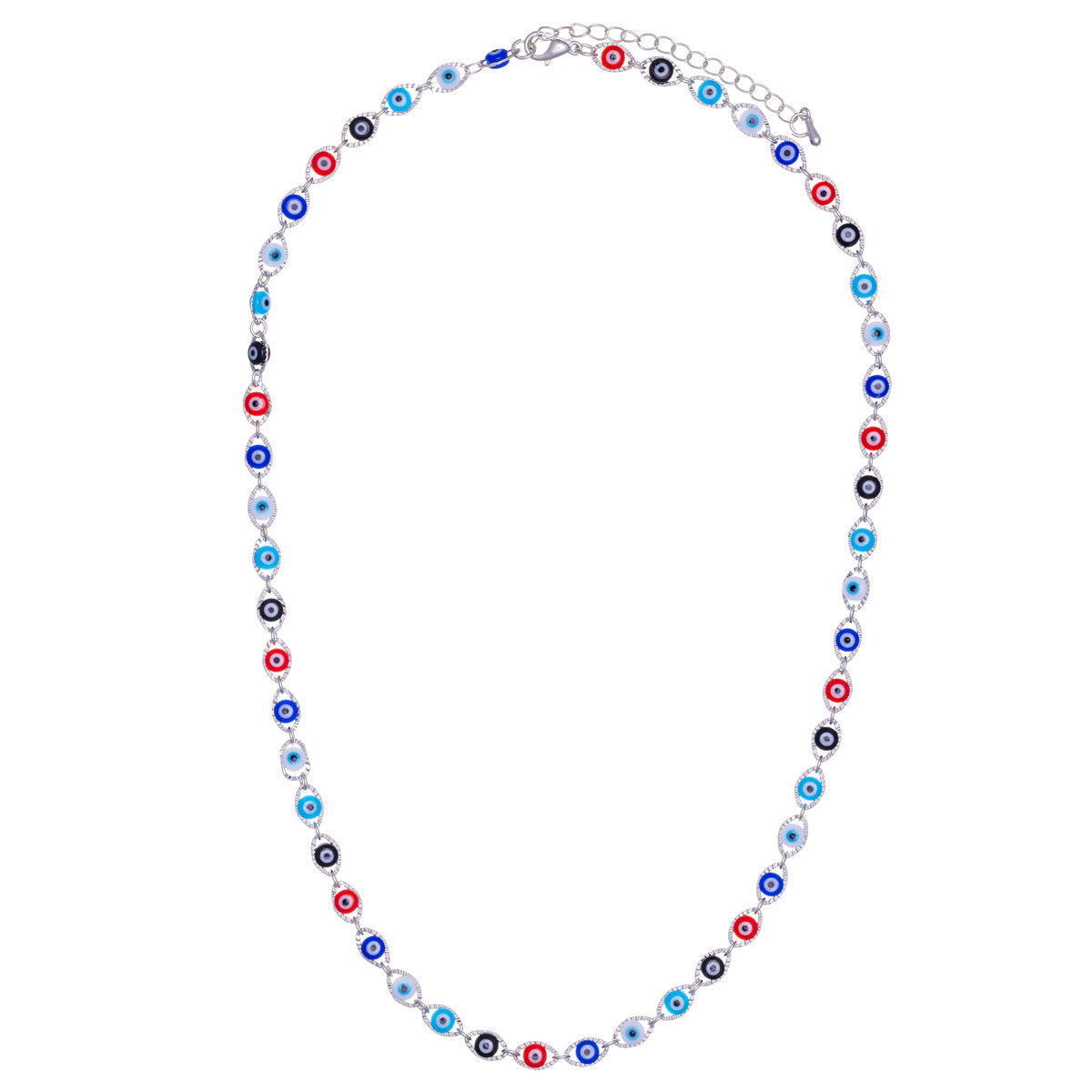 Colourful evil eye necklace 45cm +5cm