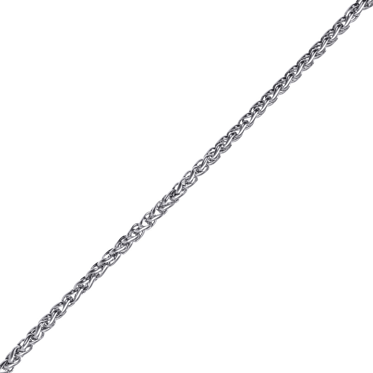 Round steel chain 3mm necklace 55cm