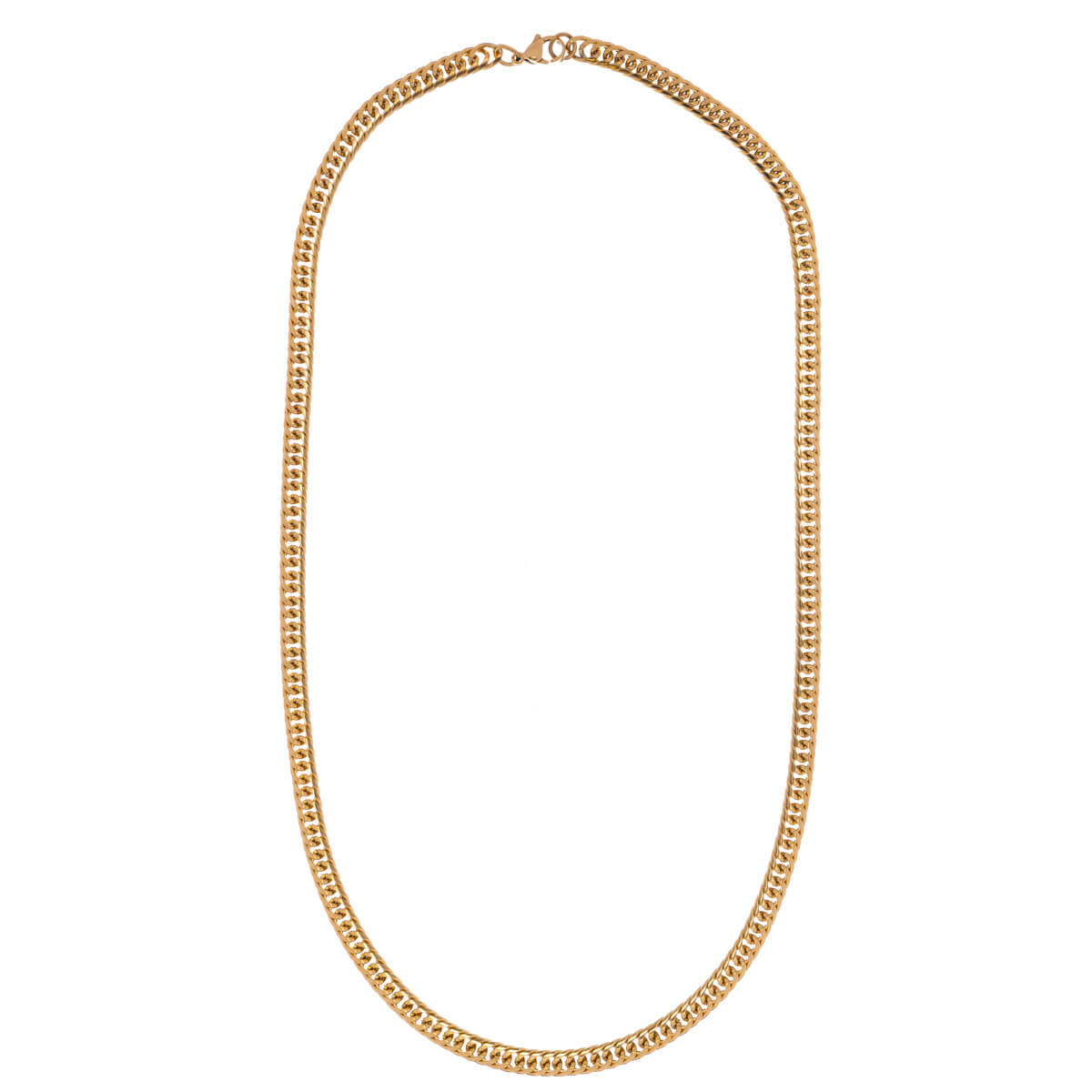 Rounded armoured chain necklace 50cm (steel 316L)