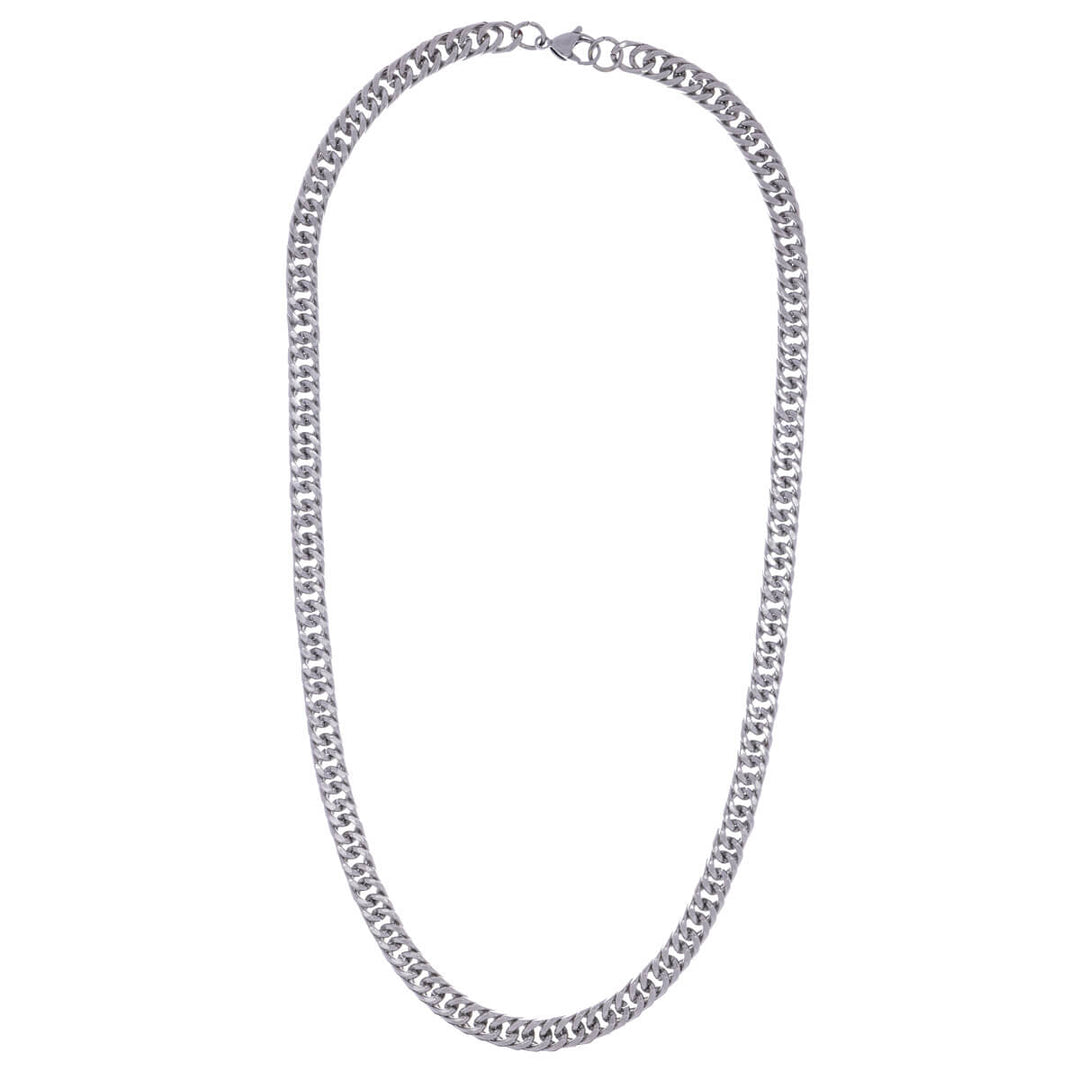 Tät rustningskedja halsband 55 cm (stål 316L)