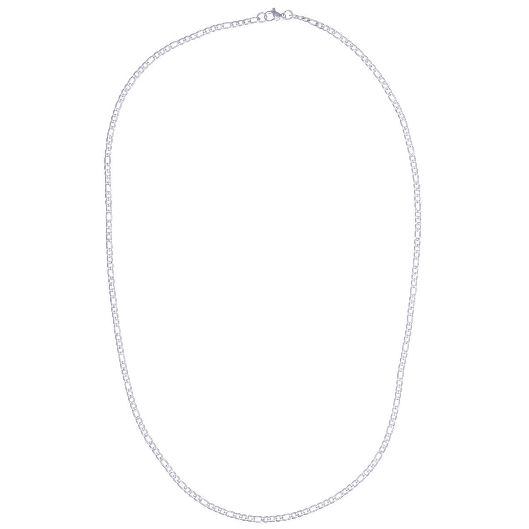 Platt figarokedja smalt halsband 3mm 60cm