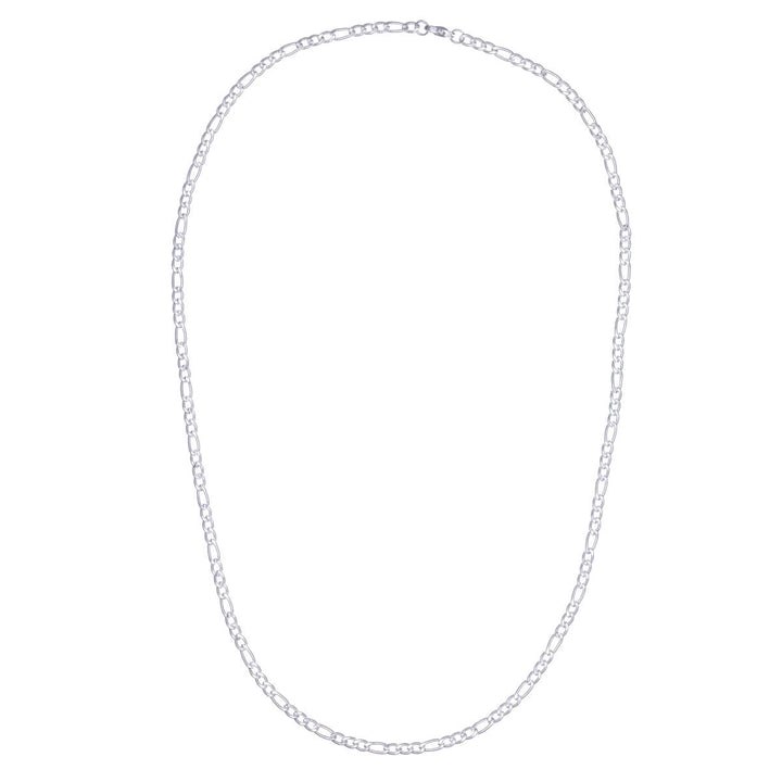 Platt figarokedja smalt halsband 4mm 60cm