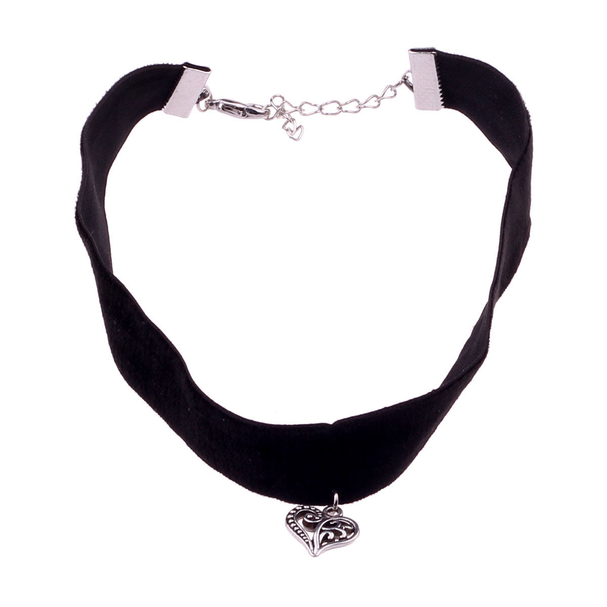 Velvet choker necklace with heart pendant