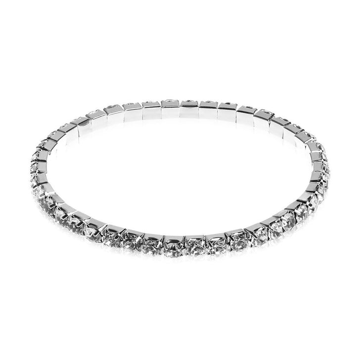 Rhinestone necklace, earrings, bracelet and ring