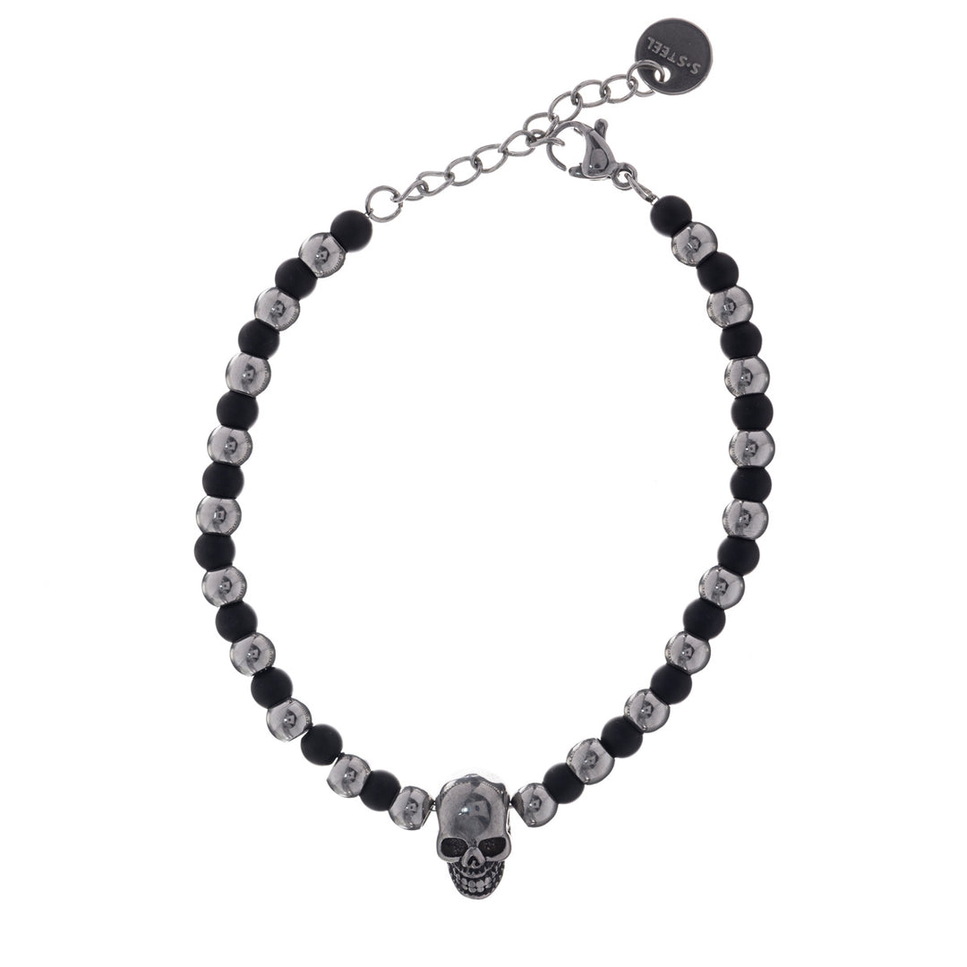 Steel bead bracelet skull