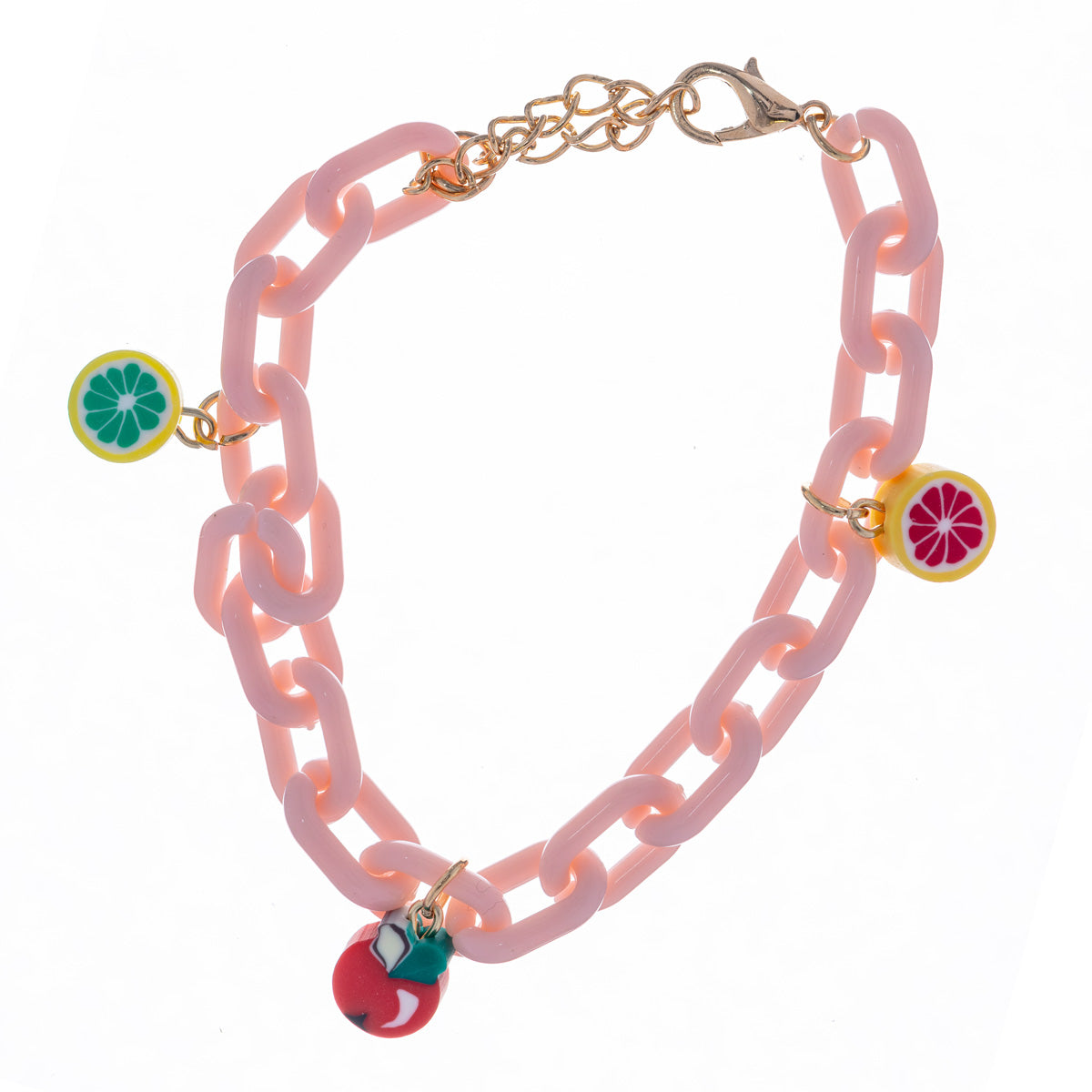 Plastic cable chain bracelet fruit with pendants