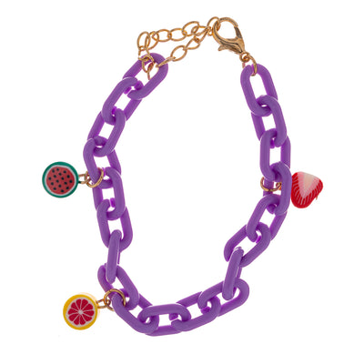 Plastic cable chain bracelet fruit with pendants
