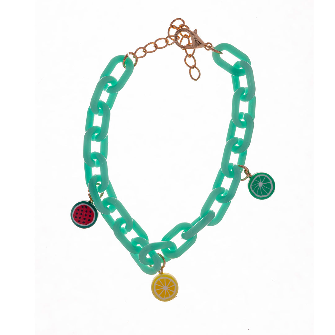 Plastkabelkedja armband med hängen