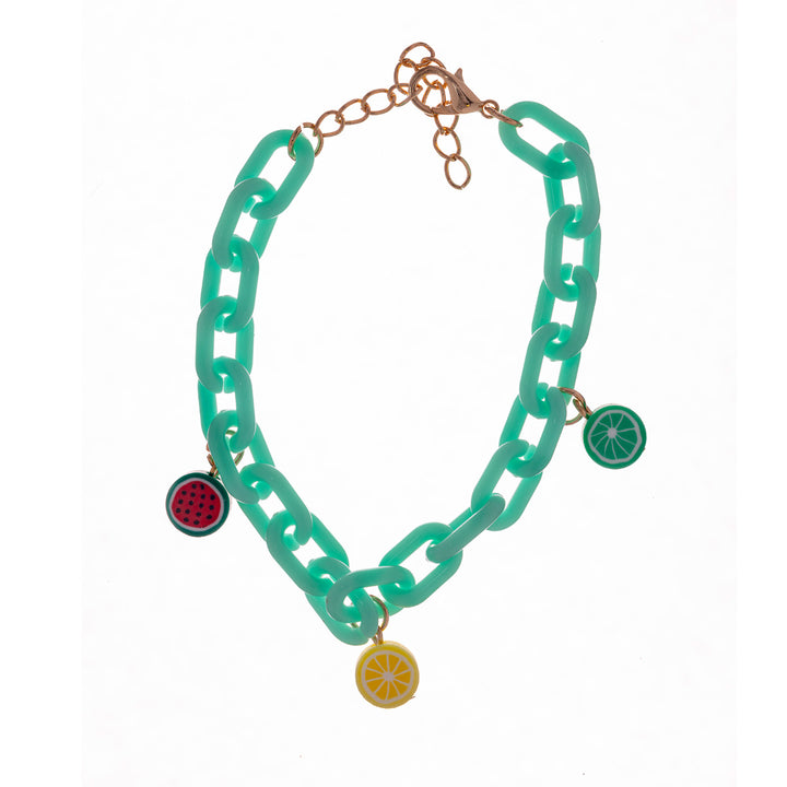 Plastkabelkedja armband med hängen