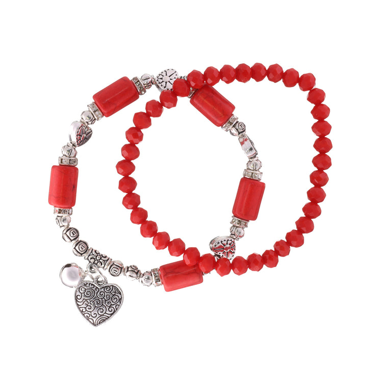 Flexibelt armband med hjärthänge 2st