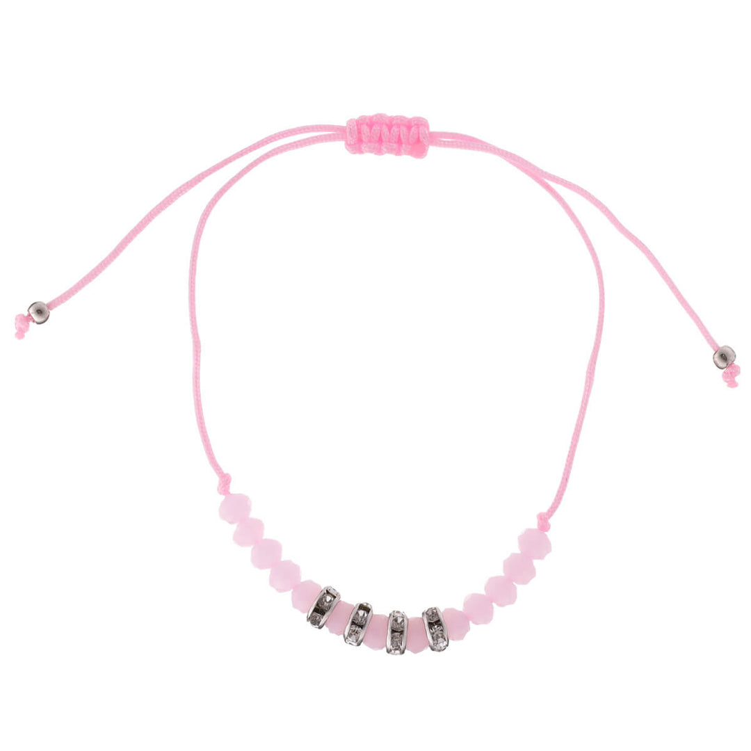 Ett tunt armband med glaspärlor