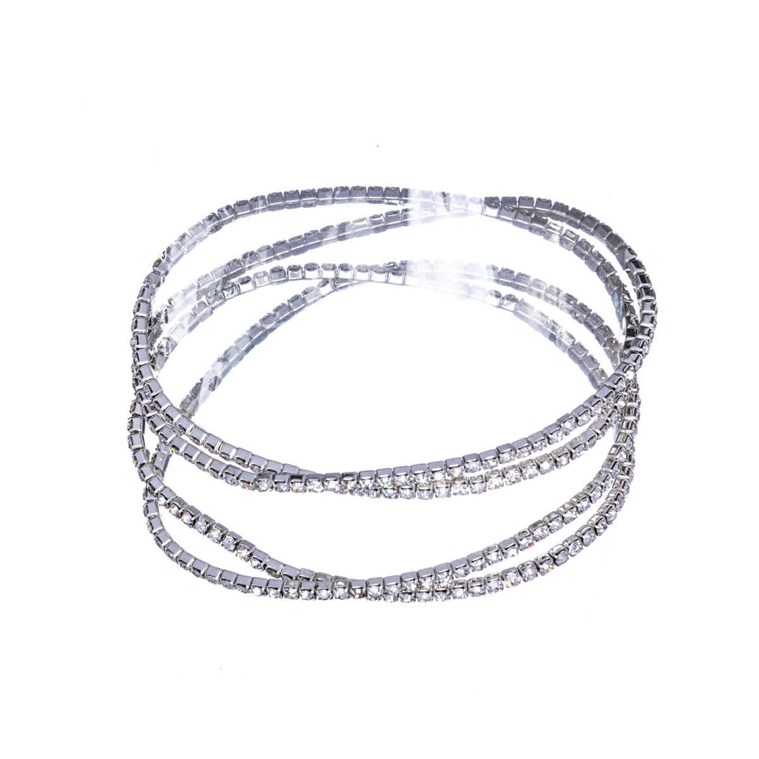 Elastisk strassarmband 4st