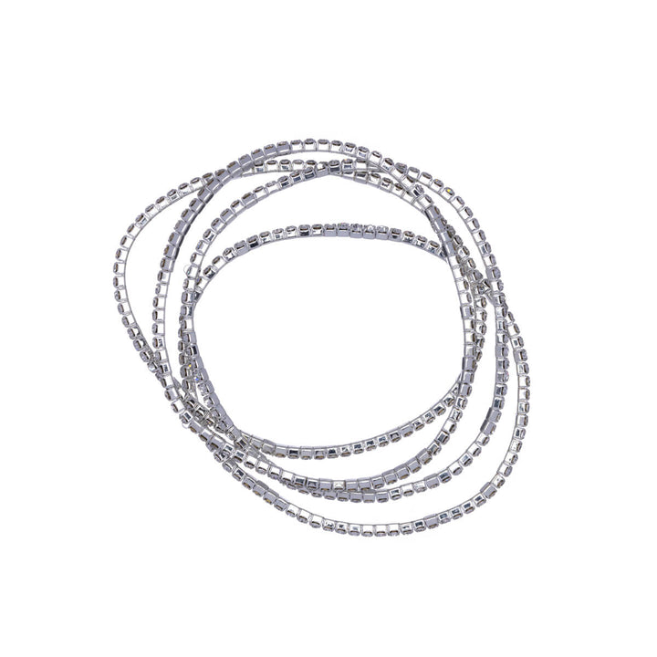 Elastisk strassarmband 4st