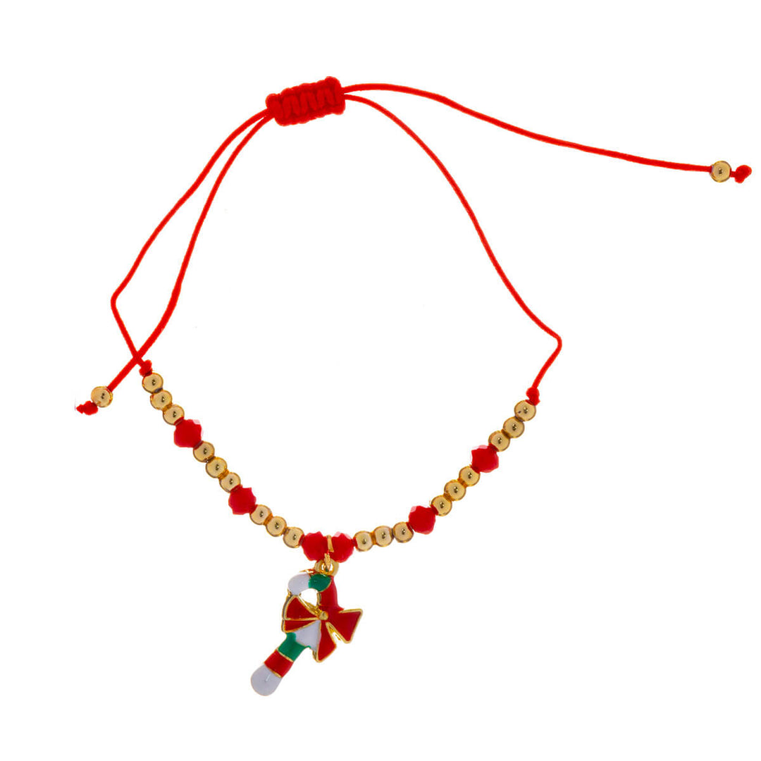Christmas bracelet polka pendant