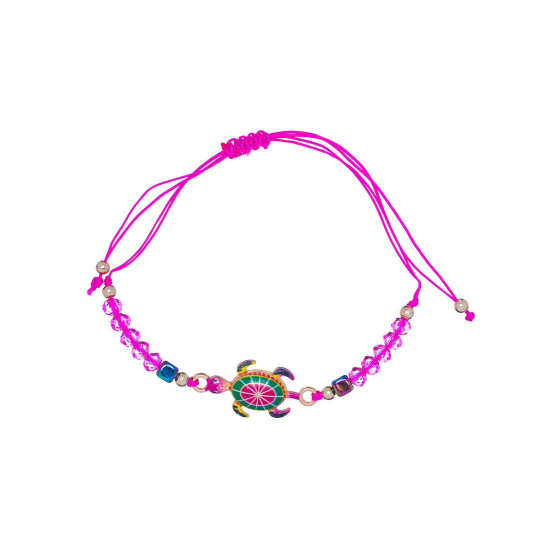 Coloured turtle bracelet with beads