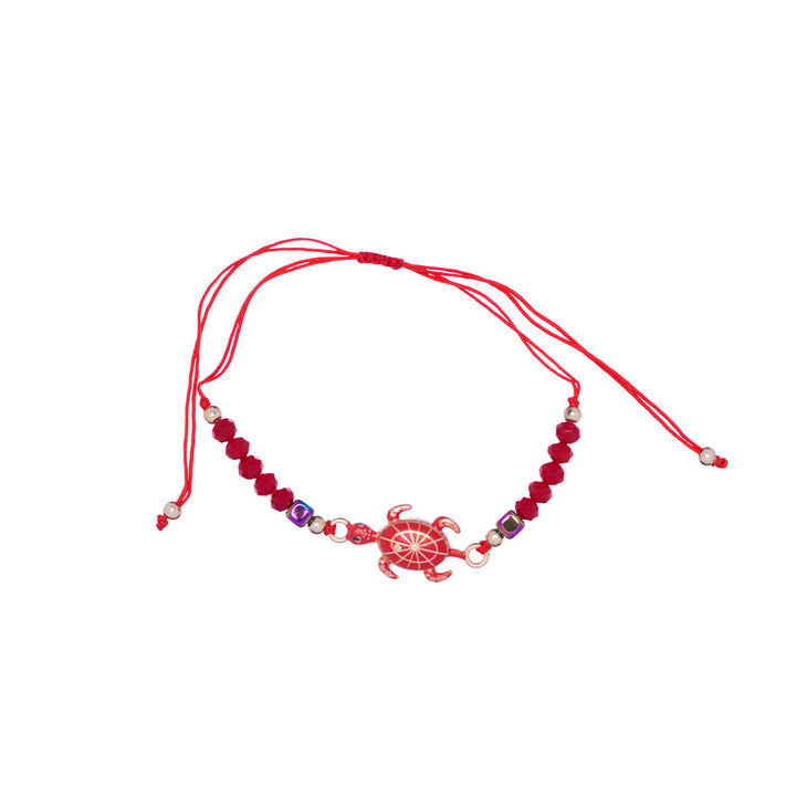 Coloured turtle bracelet with beads