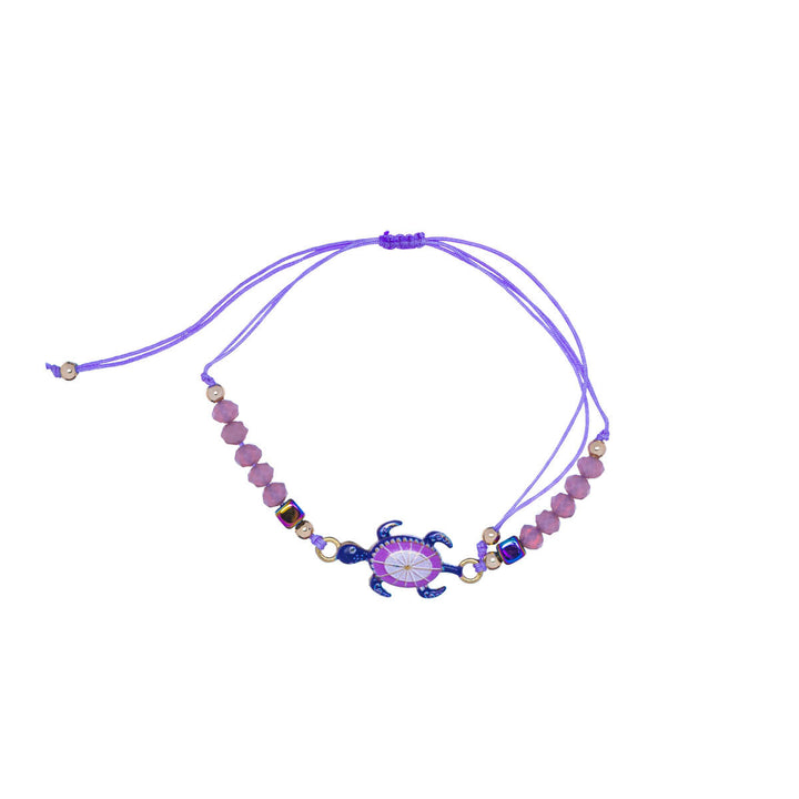 Coloured turtle bracelet with beads