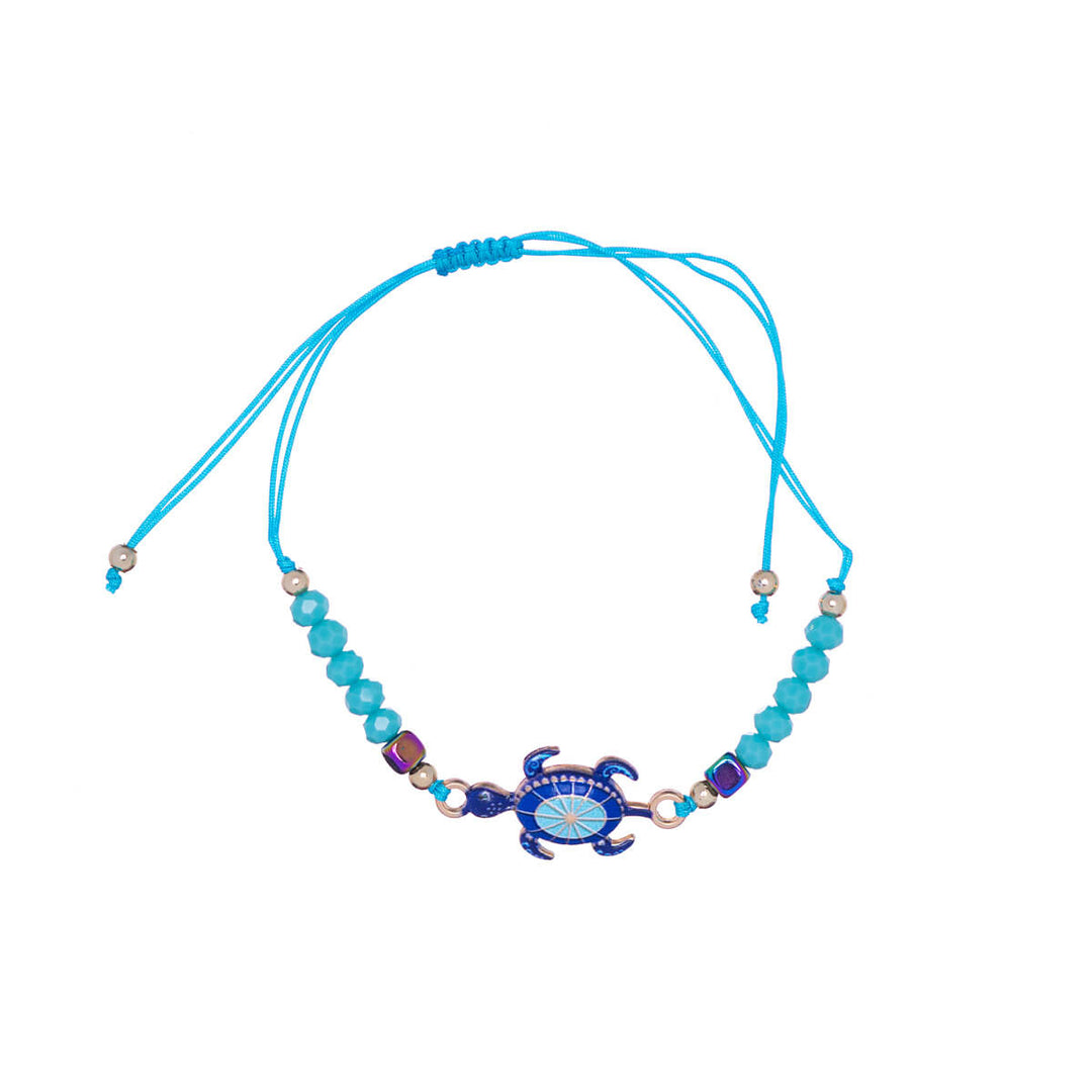 Coloured turtle bracelet with beads